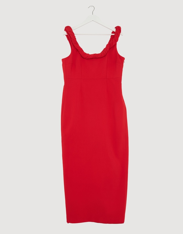 Revibe - Repaired BY JOHNNY. Talia Twist Midi Dress - AU 16