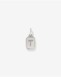 Michael Hill - Letter T Mother of Pearl Initial Pendant in Sterling Silver