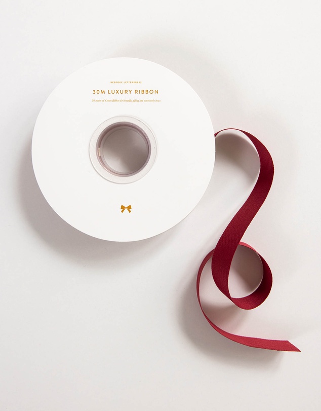 Bespoke Letterpress - Cotton Ribbon - Red - 30 Meters