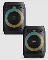 Majority - Majority PS100 - Bundled Party Speaker 40w Bluetooth Karaoke-DJ-Party-PA System - Black
