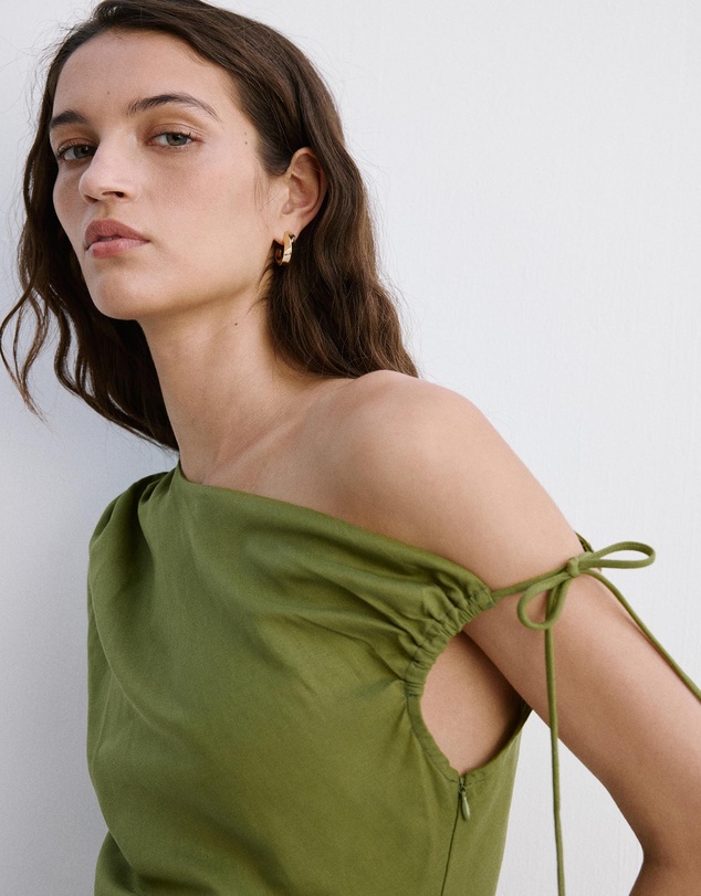 M.N.G - Asymmetric Side Ruched Dress