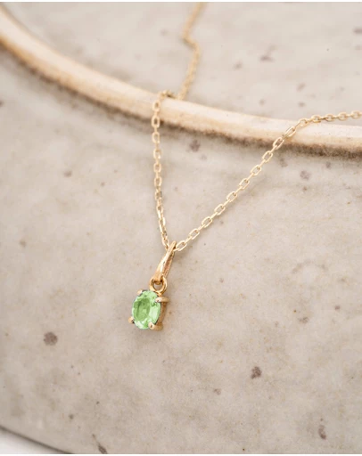 Luna Rae - Solid Gold - Peridot Necklace