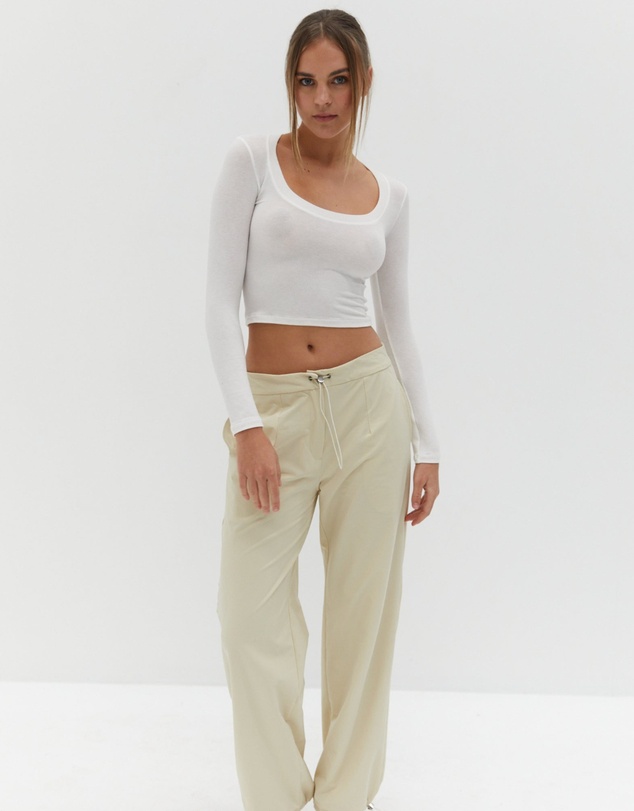 Style Addict - Semi Sheer Long Sleeve Crop Top