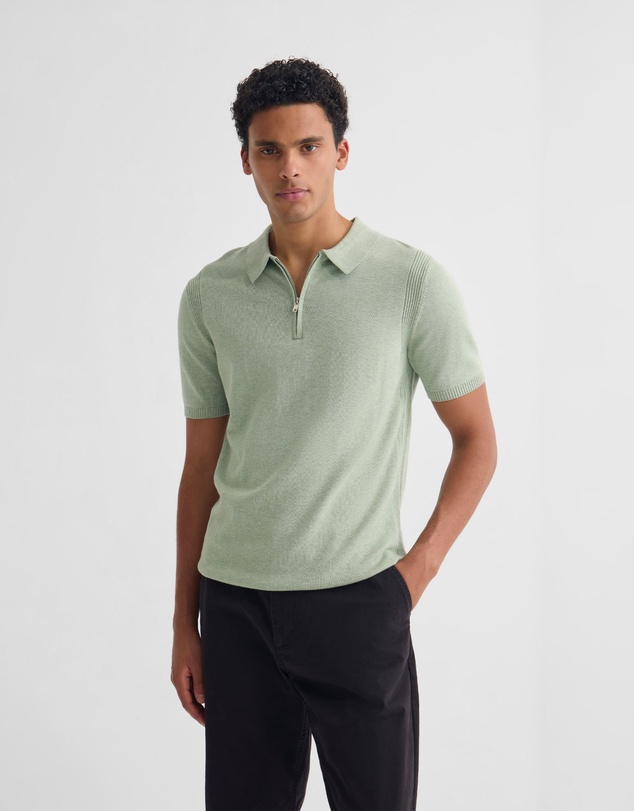 Oxford - Otis Zip Neck Knitted Polo