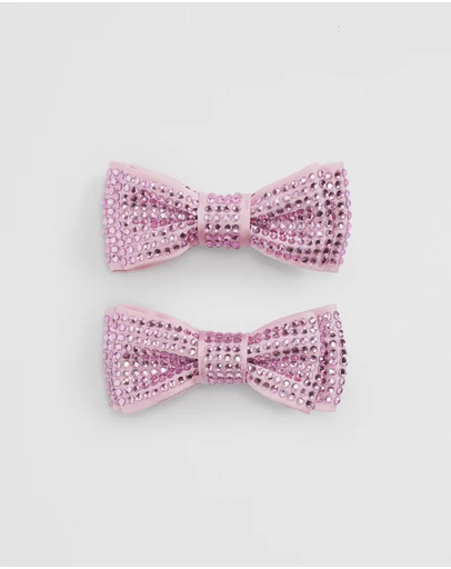 Country Road - Crystal Bow Clips Pack Of 2