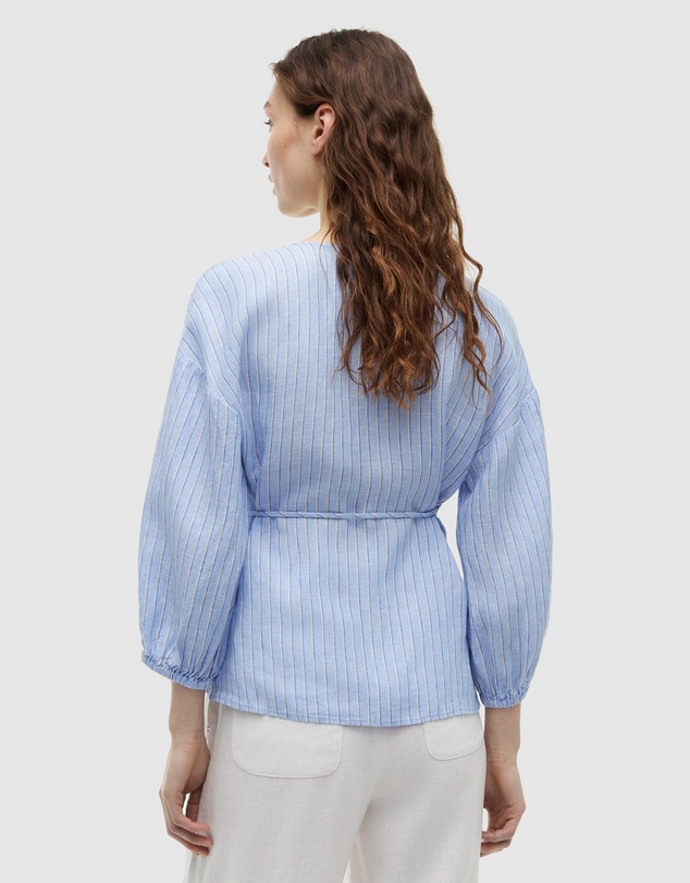 Tommy Hilfiger - Relaxed Fit Pure Linen Wrap Blouse