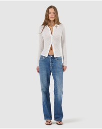 Rolla's - Daisy Lace Long Sleeve Shirt - White