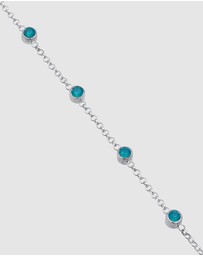 Elli Jewelry - Bracelet Hand Chain Accessory Sparkling with Blue Crystals in 925 Sterling Silver