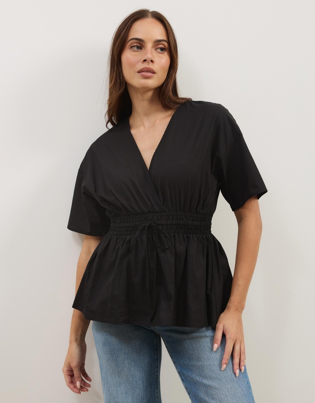 Atmos&Here - Elis Cotton Gathered Waist Top
