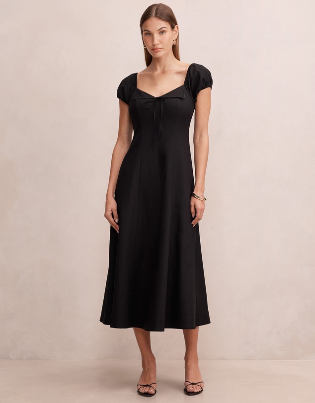 Forever New - Portia Folded Collar Linen Midi Dress