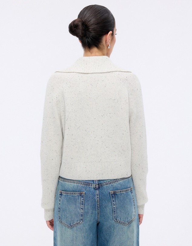 Revibe - Repaired Minima Esenciales Niles Merino Wool Zip Cardigan - AU 8