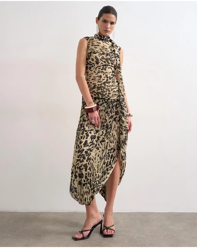 TOPSHOP - Nene Scarf Neck Maxi Dress Woven