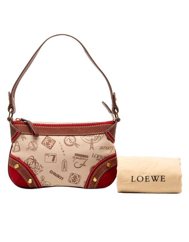 Pre-Loved by Azura Reborn - Pre-Loved 160th Anniversary Suede Trimmed Canvas Shoulder Bag