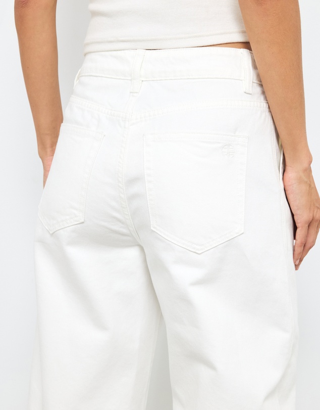 AERE - Mid Rise Seam Detail Barrel Leg Jeans