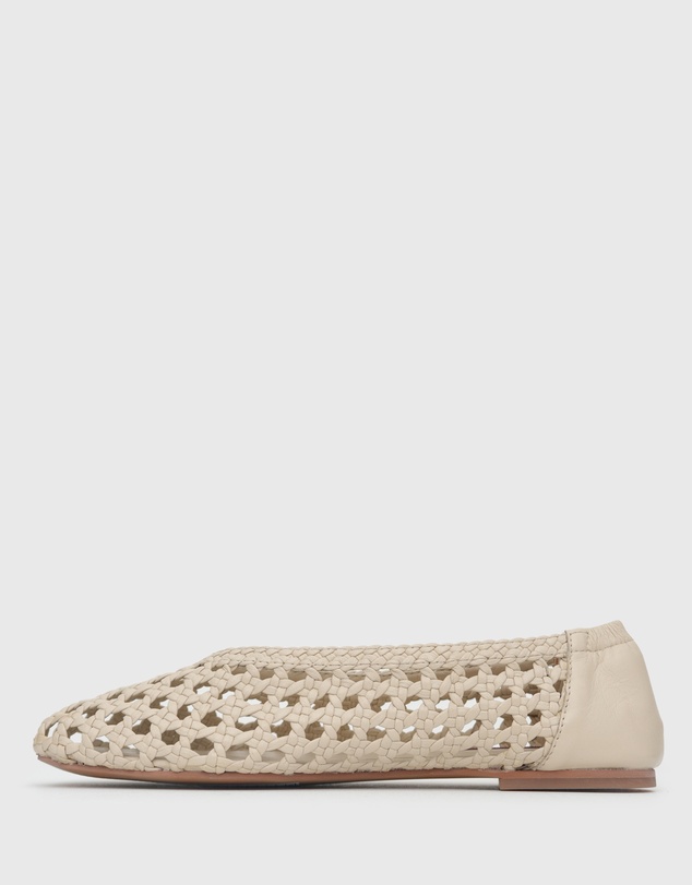 Betts - Izzy Leather Woven Ballet Flats