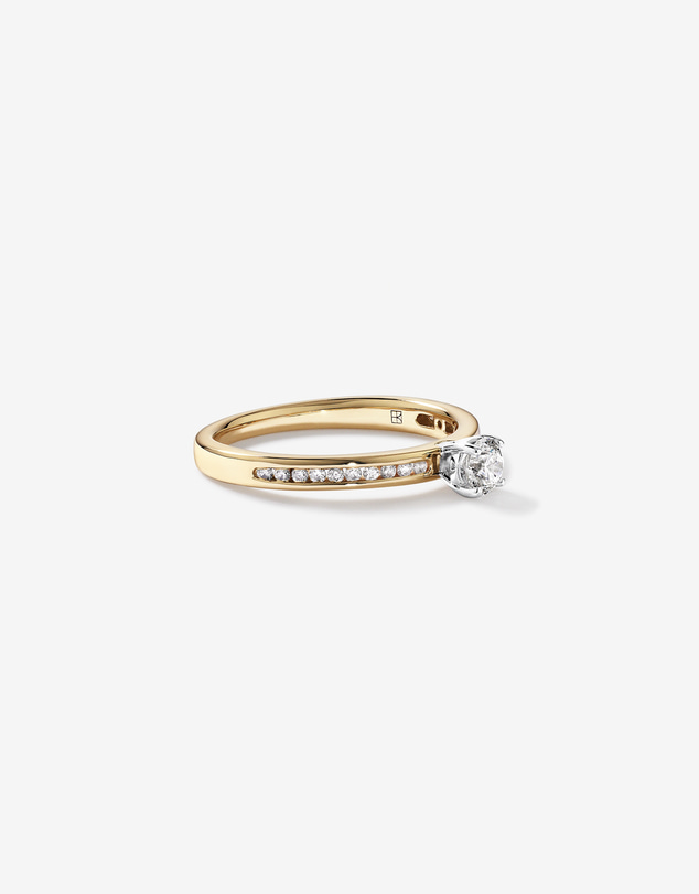 Michael Hill - 0.45 Carat TW Round Brilliant Signature 101 Diamond Ring in 14kt Yellow & White Gold