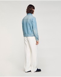 Sandro - Cross Sanded Trucker Denim Jacket