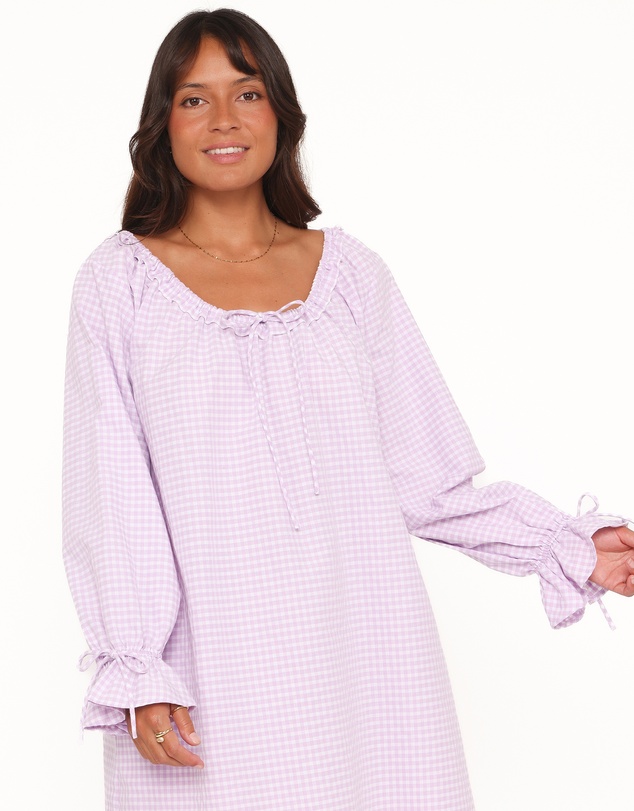 Petal & Pup - Wendy Mini Dress - Lilac Gingham