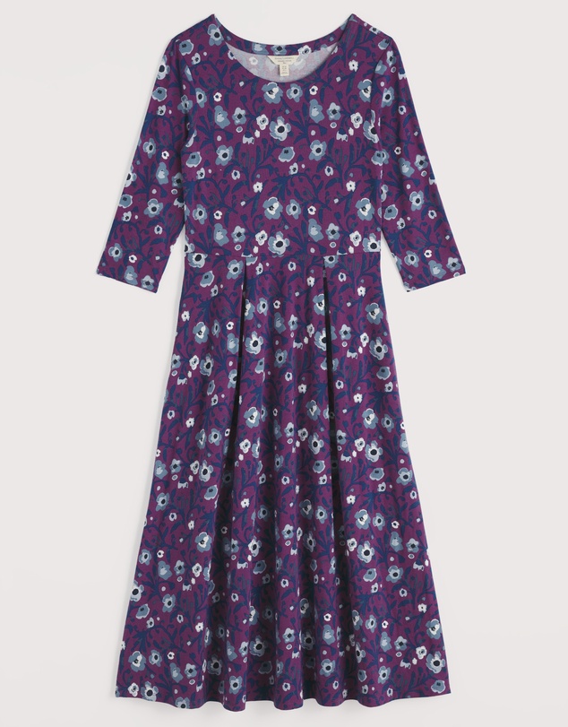 Seasalt - Seasalt Cornwall Purple Veronica Midi Dress Jersey