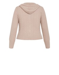 City Chic - Kayla Hooded Zip Through Knit Cardigan