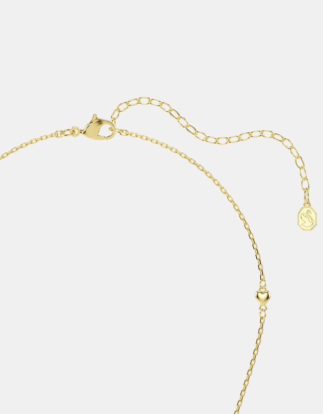 Swarovski - Idyllia pendant, Mixed cuts, Heart, White, Gold-tone plated