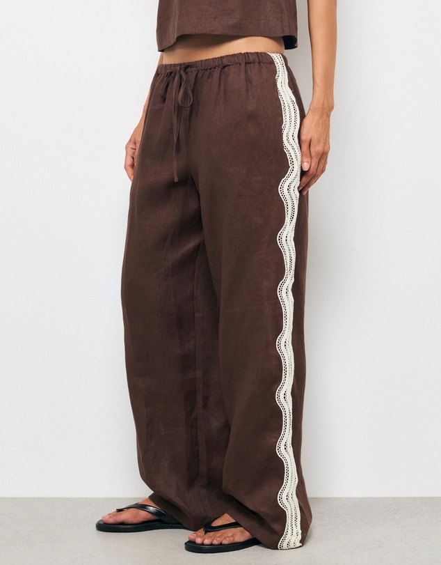 AERE - Dolly Contrast Linen Pants