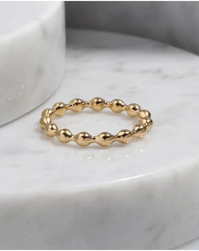 Elli Jewelry - Bubble Band Ring in Gold-Plated 925 Silver