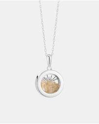 Rachel Jackson - Small Deco Sun Amulet November Birthstone Silver Citrine Necklace (Positivity & Abundance)