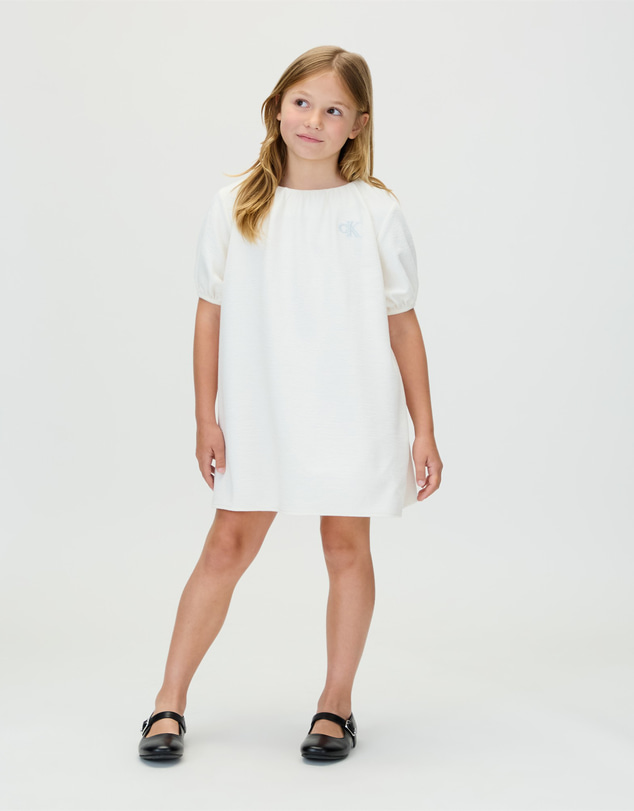 Calvin Klein Jeans - Girls Puff Sleeve Crinkle Dress