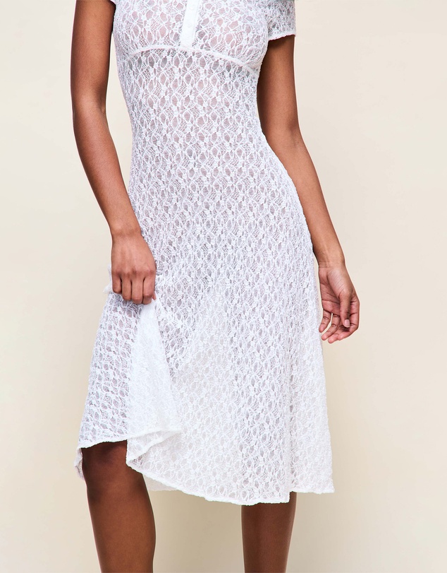 Guizio - Button Front Lace Dress