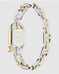 Furla - Mianuvola Square Silver & Gold Duotone Bracelet Watch