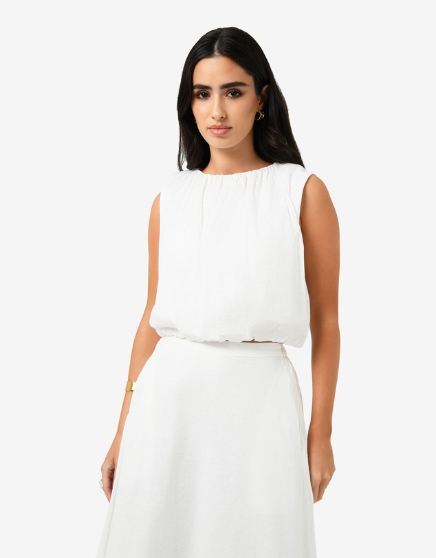 Forcast - Kenya Rouched Linen Top