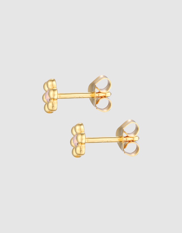 Elli Jewelry - Floral Kids Stud Earrings in Gold-Plated 925 Silver