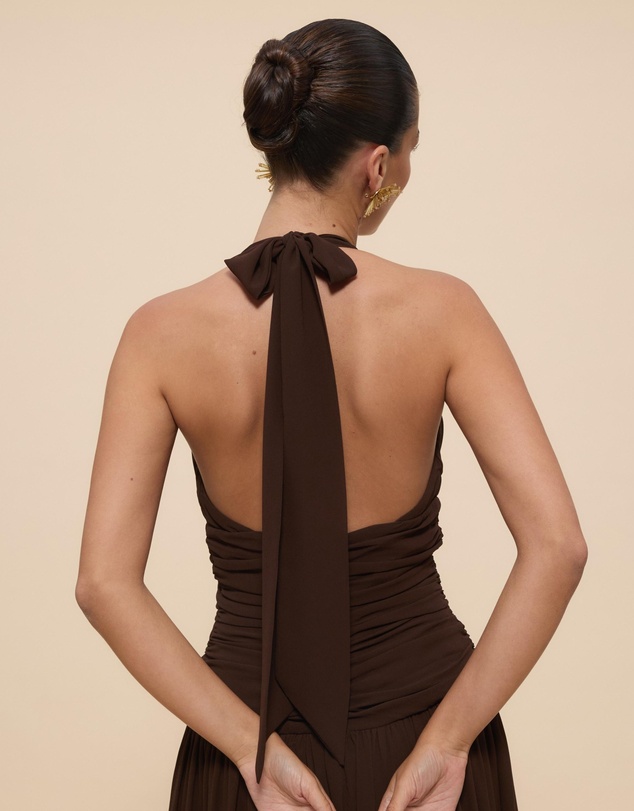 Revibe - Repaired CHANCERY Talara Halter Maxi Dress - AU 14