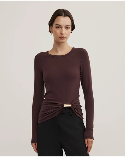 Witchery - Metal Trim Long Sleeve Top