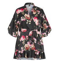 City Chic - Plus size Arcadia Short Kimono - black