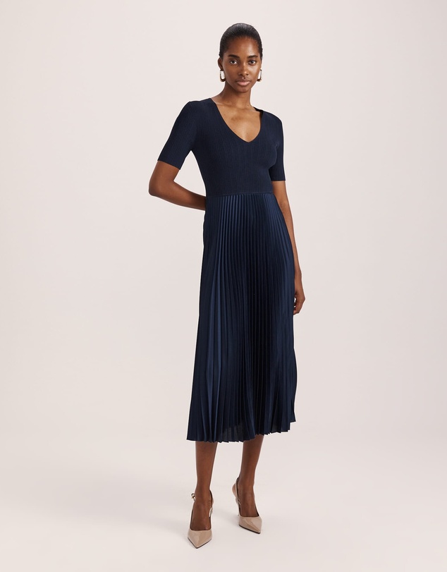 SABA - Vicky V Neck Mixed Media Dress