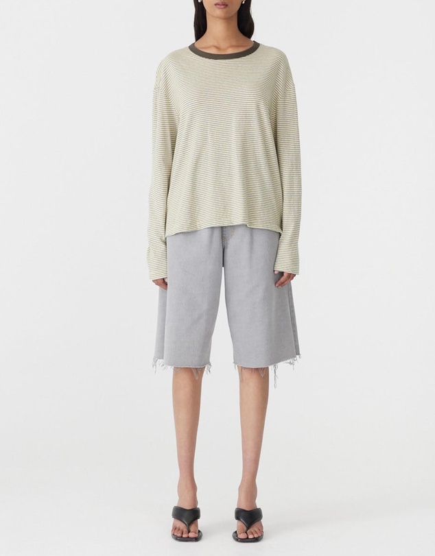 Bassike - Stripe Boyfriend Heritage LS T-Shirt