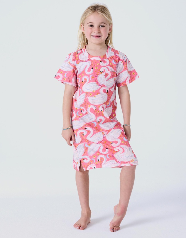 Kip&Co - Swanette Kids Organic Cotton Short Sleeve Nightie - Kids