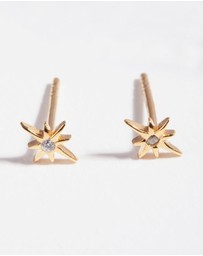 Lovisa - Gold Plated Sterling Silver Cubic Zirconia Starburst Earrings