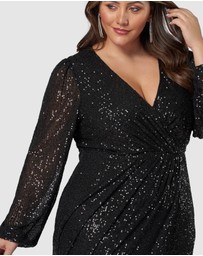 Pink Dusk by Curve Project - All I Want Sequin Maxi Dress
