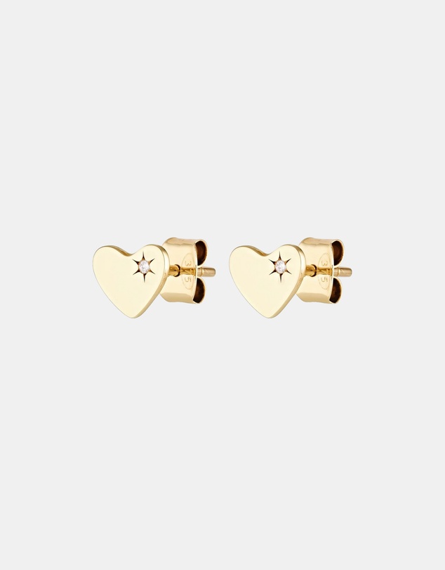 Luna Rae - Solid Gold - Sweetheart Studs