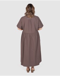 Love Your Wardrobe - Natalie Poplin Maxi Shirt Dress