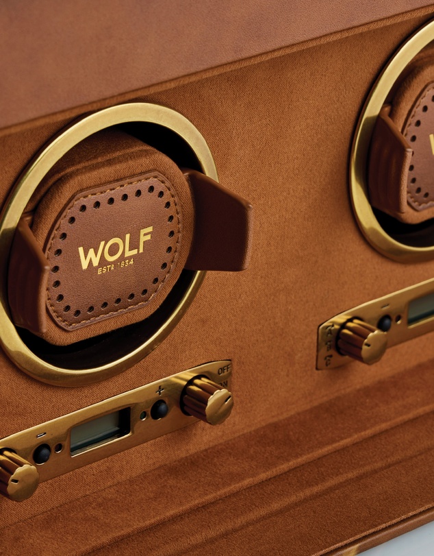 Wolf - WOLF Brogue Double Watch Winder With Storage