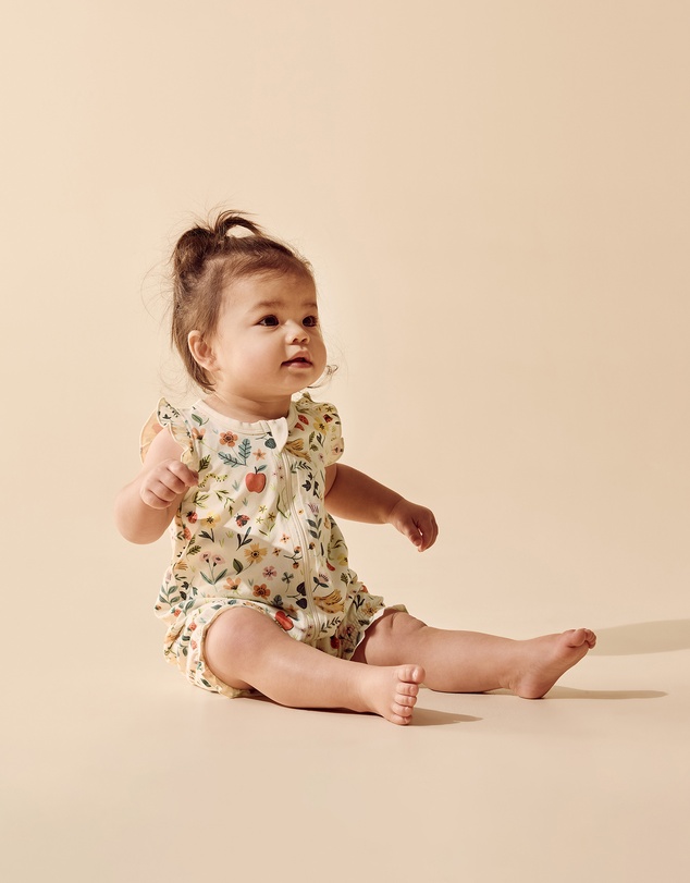 Wilson & Frenchy - Summer Garden Organic Ruffle Zipsuit - Babies