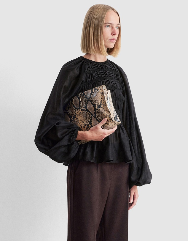 & Other Stories - Balloon-Sleeve Smocked Blouse