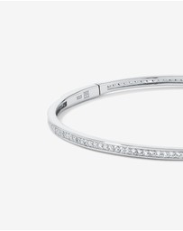 Michael Hill - Cubic Zirconia Eternity Oval Bangle in Sterling Silver