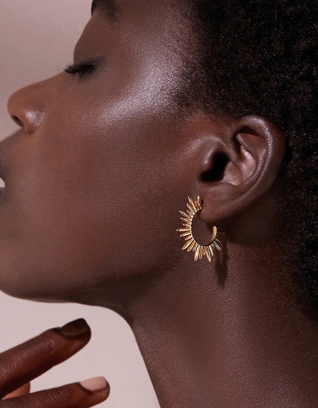Rachel Jackson - Electric Goddess Medium Silver Hoop Earrings