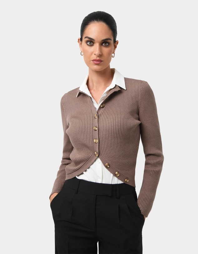 Forcast - Abaya Button Crop Knit