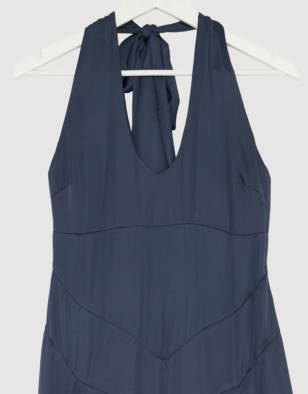 Revibe - Repaired Minima Esenciales Daphne Halter Scarf Maxi Dress - AU 10